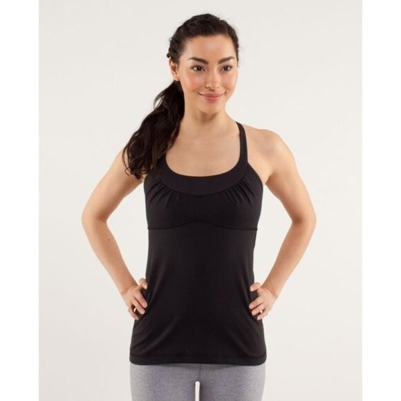 Lululemon Scoop Me Up Tank Top Black Racerback Size 4 - Picture 1 of 11